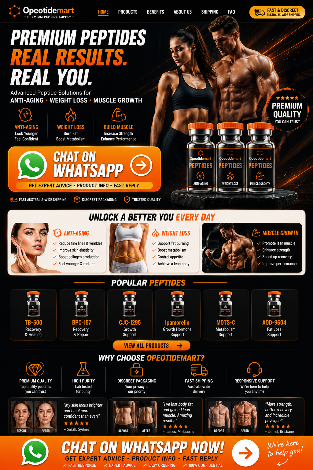 Opeotidemart premium peptides, benefits, popular products, quality promises and customer results